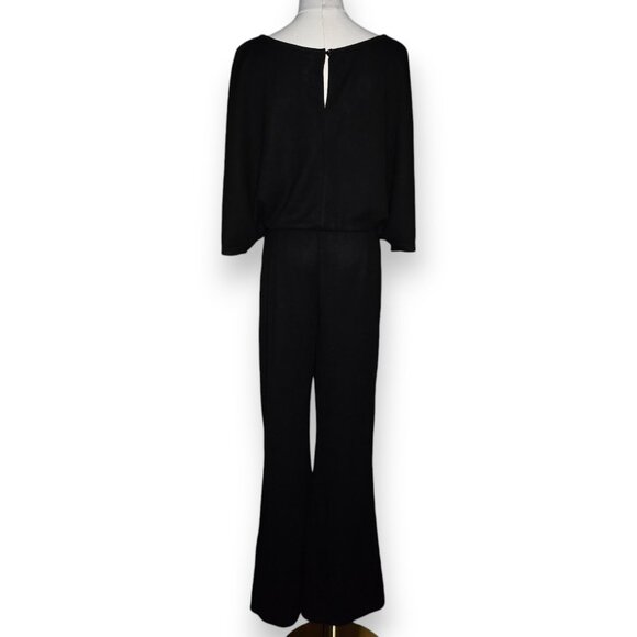 HALARA Black Batwing Sleeve Wide Leg Jumpsuit NWT - Picture 3 of 12